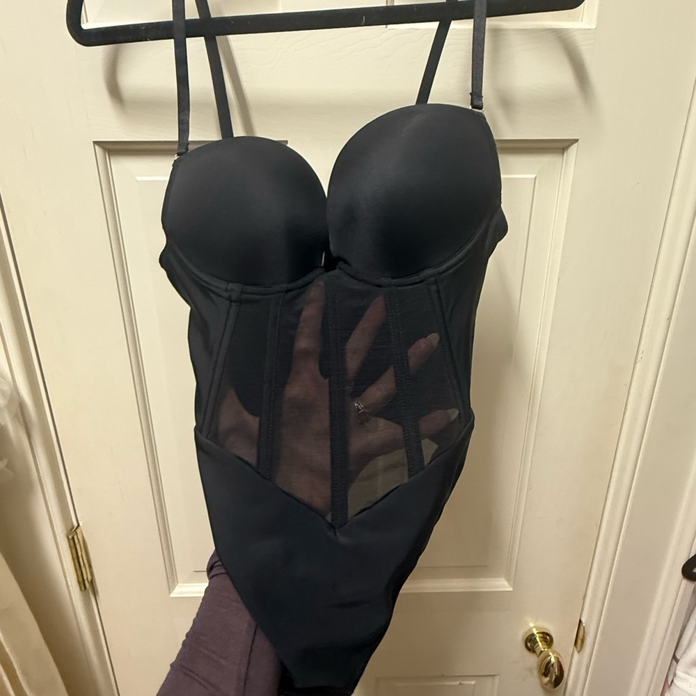 Elegant Black Mesh Bodysuit